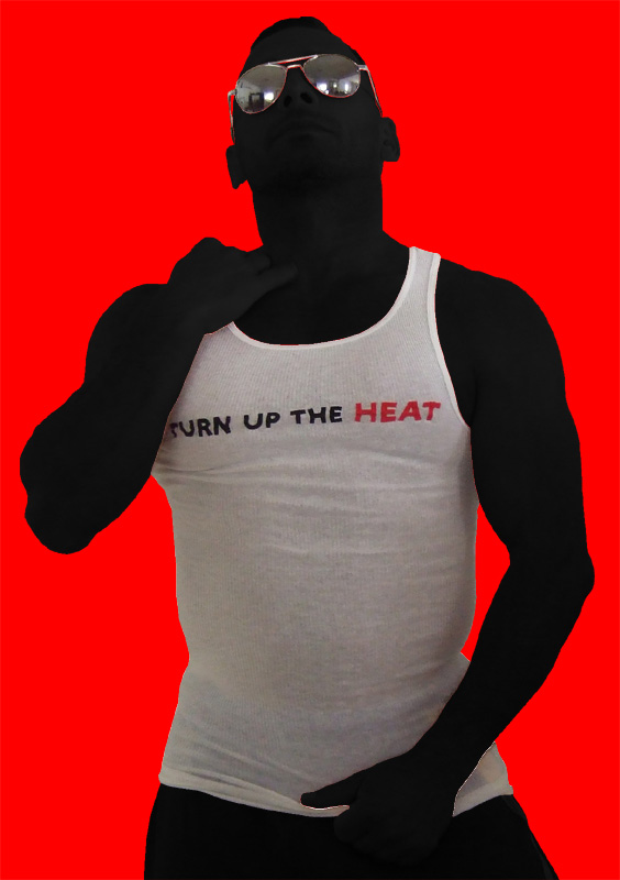 White/Black & Red Lettering Tank: TURN UP THE HEAT